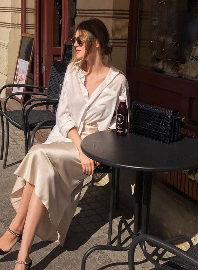 زياجوو تنانير نسائية من زيجو، متوسطة الطول، بخصر عالٍ، لون بيج، طويلة، مناسبة لفصل الخريف - Image 4